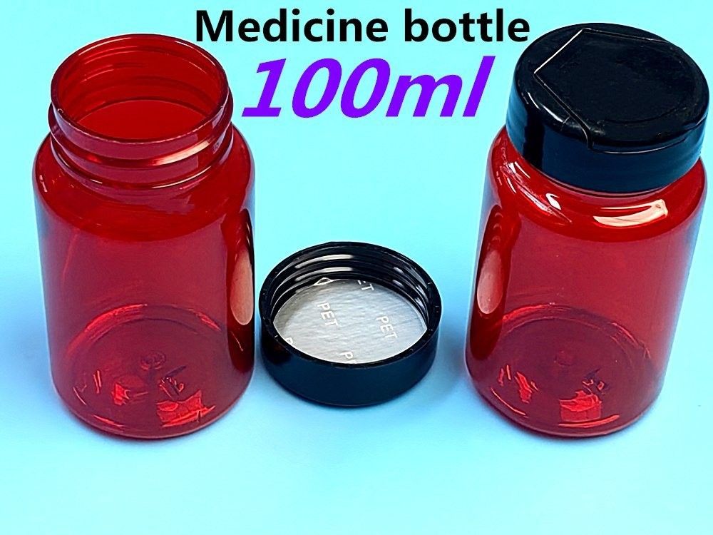 PET พลาสติก สีแดง 100ml 150ml กระปุกยาแข็ง แคปซูล เม็ดกระปุก กระปุกบรรจุ กระปุกอาหารเสริมสุขภาพ