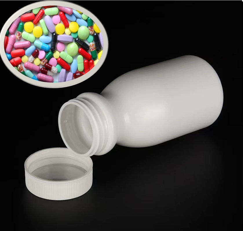 เงินเปล่า กลม 50ml 100ml 150ml แคปซูล HDPE ขาว เม็ดยา กระป๋อง พลาสติก อาหารเสริม กระป๋องยาพลาสติก PE