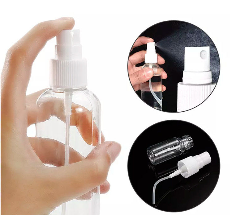 ขนาดเดินทาง พกพา กล่องพลาสติกเปล่า แอลโคล PET Spray ถุงมือล้างมือ ถุงปั๊มสเปรย์สีขาว