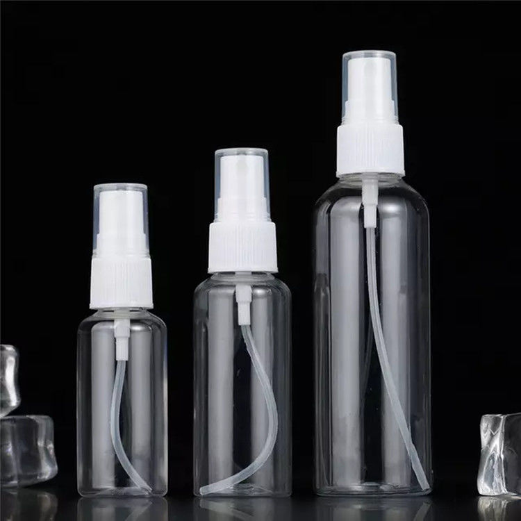 50ml 60ml 100ml PET พลาสติกสเปรย์หมอกละเอียด น้ําหอมล้างน้ํายาแอลกอฮอล์ค กระป๋องพลาสติกเครื่องสําอางพกพาที่มีเครื่องฉีด