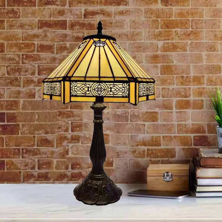 30cm 40cm Antique Desk Decor Lamp Bar Bedroom ห้องนอน ห้องนั่งเล่น ห้องบ้านตกแต่ง แสงงานมือ แสงโต๊ะแก้วสี
