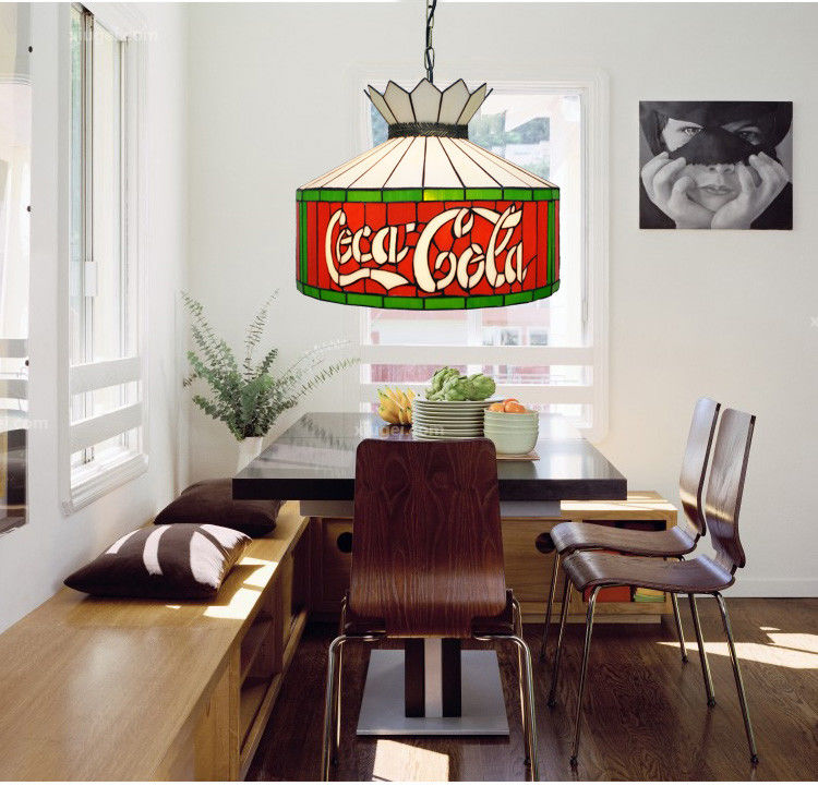 12' บาร์ ร้านอาหาร คาเฟ่ ห้องอาหาร ติดแสงเพดานแสงแดง กระจกสีแดง LED โคมไฟแขวน