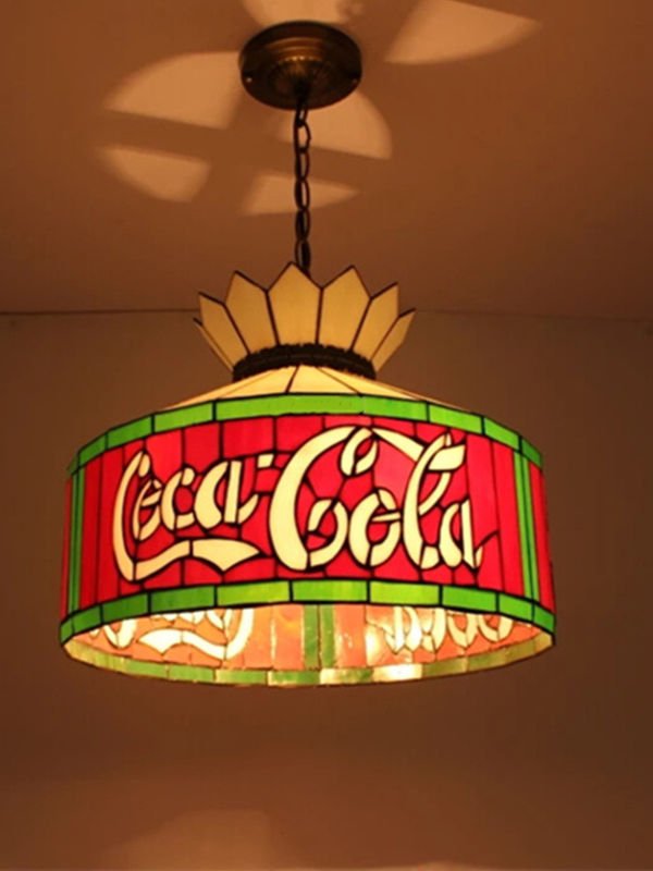 12 นิ้ว Retro Modern Ceiling Light Hanging Decorative Light Indoor Light ร้านอาหารคาเฟ่ ห้องอาหาร กระจกสี