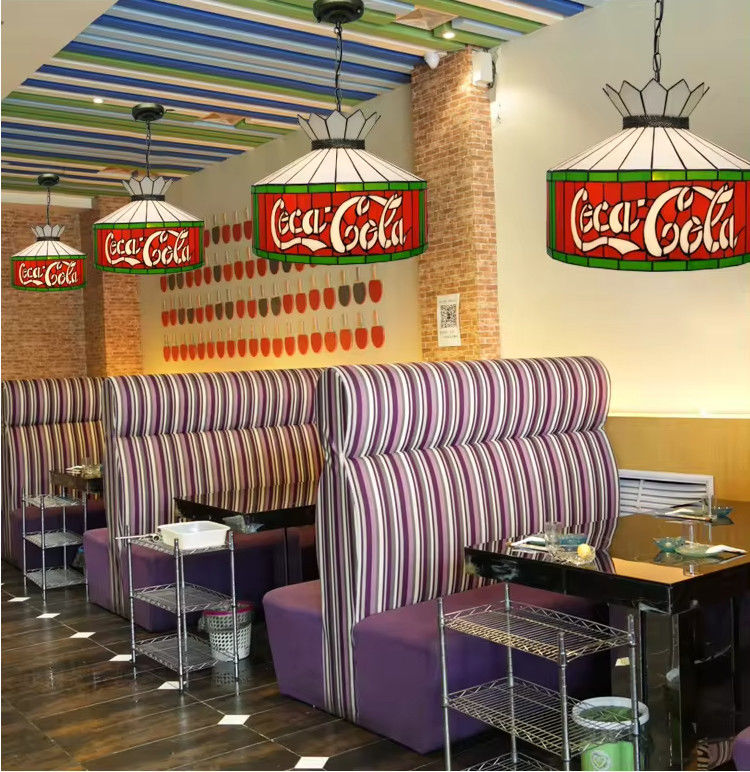 12 นิ้ว Retro Modern Ceiling Light Hanging Decorative Light Indoor Light ร้านอาหารคาเฟ่ ห้องอาหาร กระจกสี