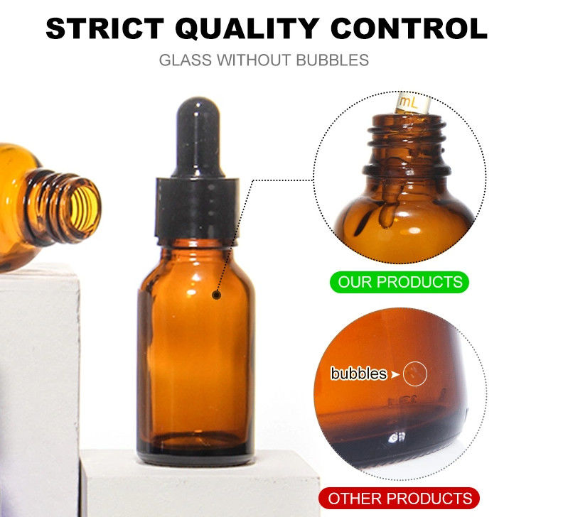 ขายร้อน 5ml 10ml 15ml 30ml 50ml เซรั่มแอมเบอร์ ขวดน้ํามันอีเซนเซียล กระปุกแก้ว